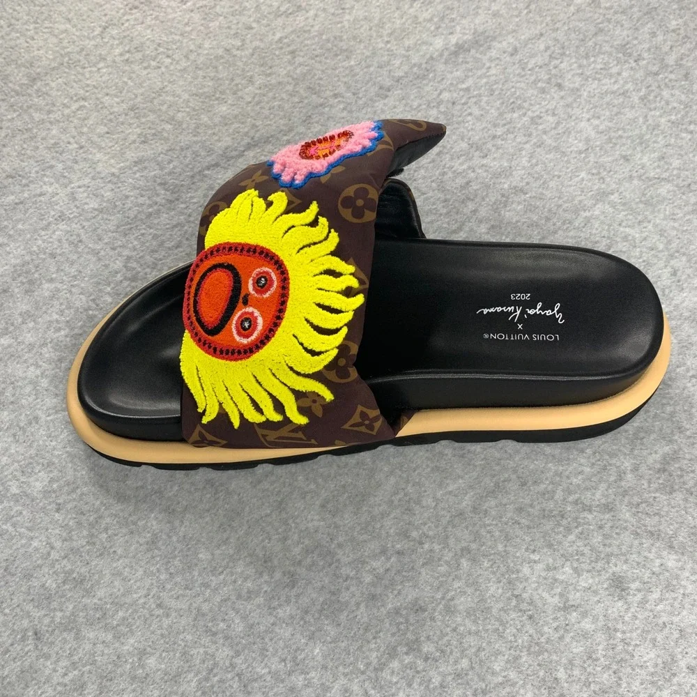 Louis Vuitton Pool Pillow Sandal Women 42 Brown Kusama Monogram Slides - Picture 4 of 16